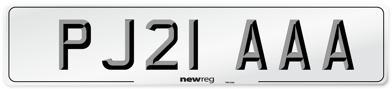 PJ21 AAA Number Plate from New Reg